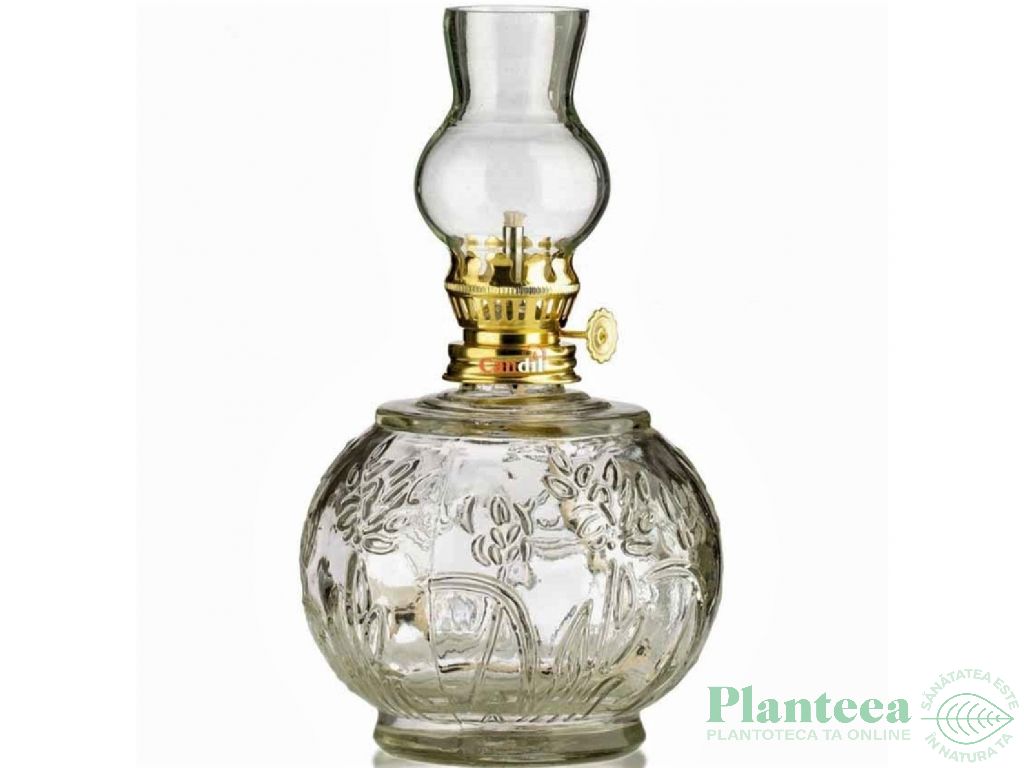 Lampa decorativa flori cu fitil pt ulei parafinic 19,5cm 500ml - CANDIL