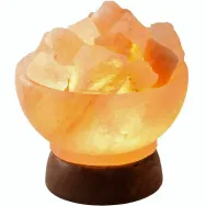 Veioza sare himalaya Minge Foc suport lemn 4kg - MONTE SALT CRYSTAL