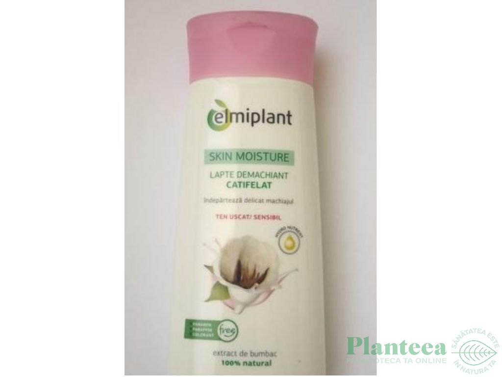 Lapte demachiant catifelat ten uscat/sensibil SkinMoisture 200ml - ELMIPLANT