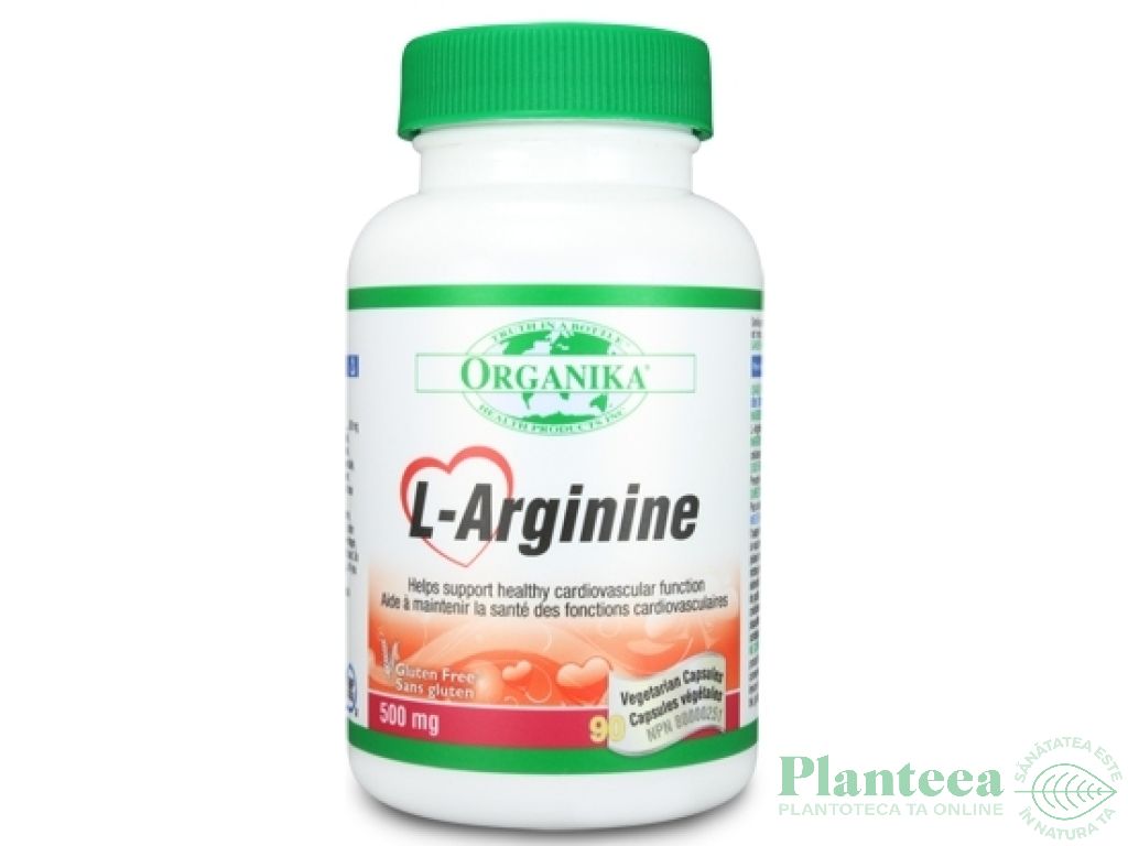 Larginina 500mg 90cps - ORGANIKA HEALTH