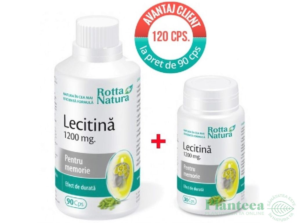 Pachet Lecitina 1200mg 90+30cps - ROTTA NATURA