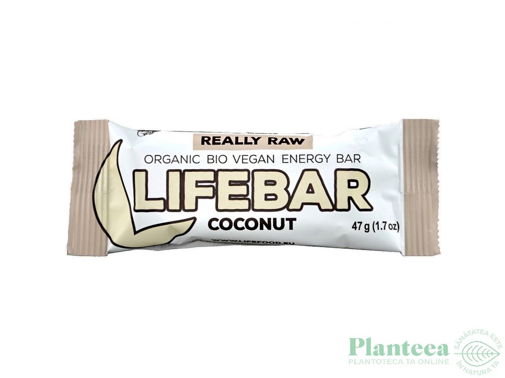 Baton energizant cocos raw bio 47g - LIFEBAR