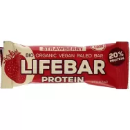 Baton proteic capsuni raw bio 47g - LIFEBAR