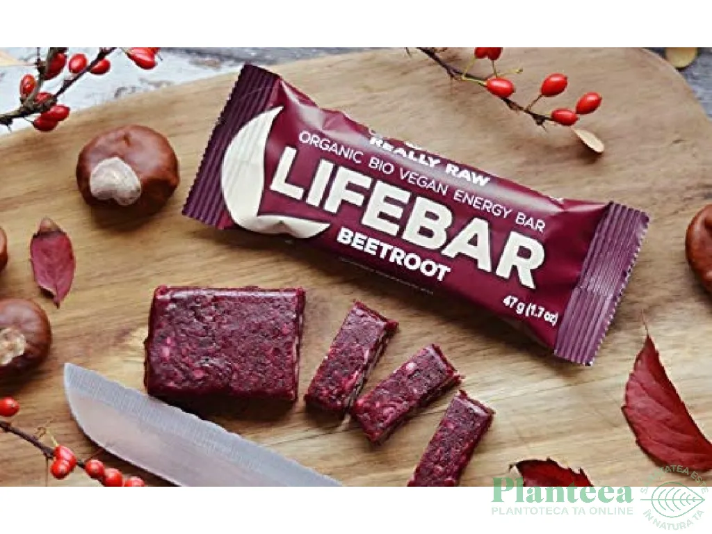 Baton energizant sfecla rosie raw bio 47g - LIFEBAR