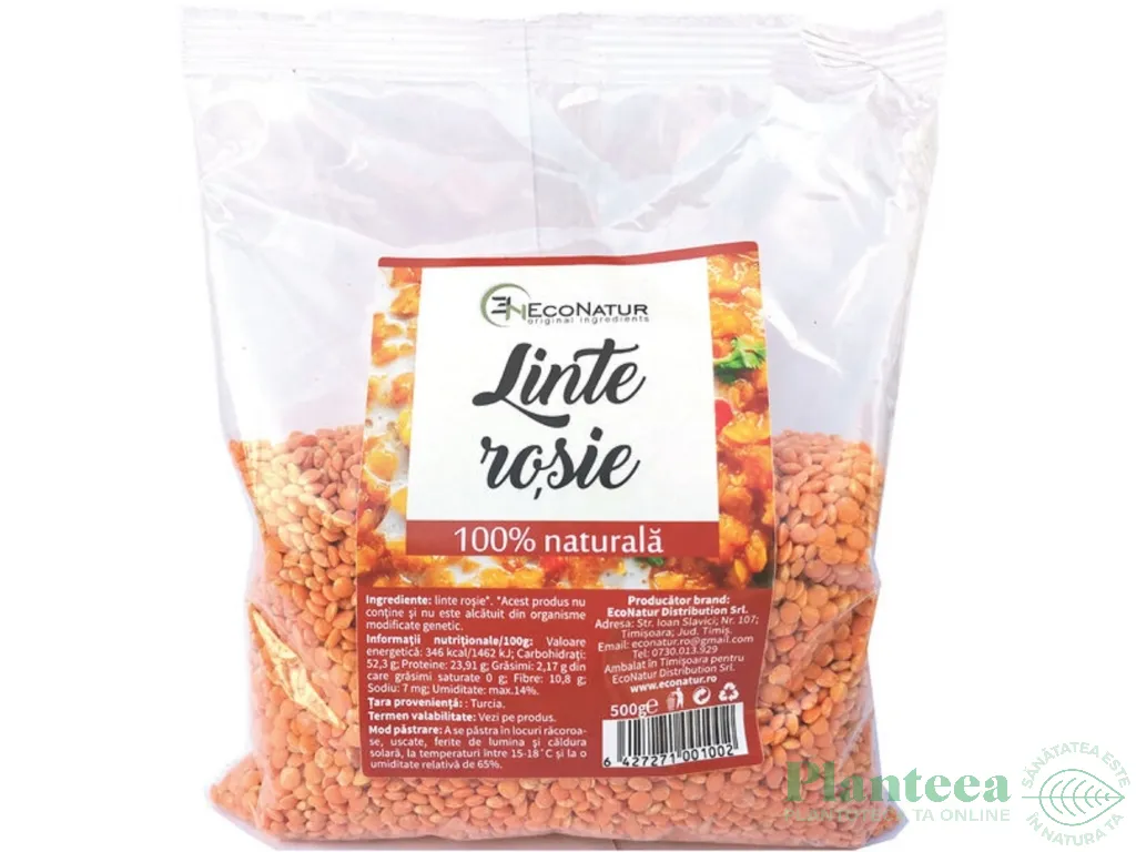 Linte rosie boabe 500g - ECONATUR