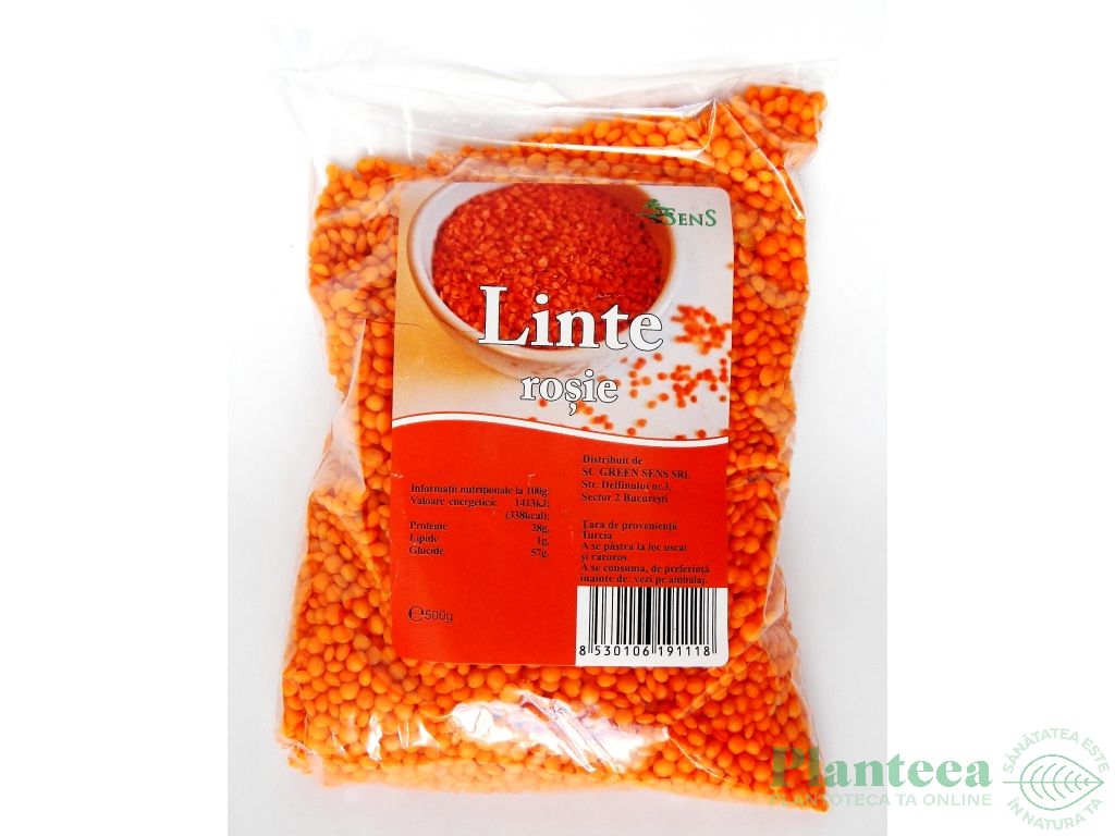 Linte rosie boabe 500g - GREEN SENSE