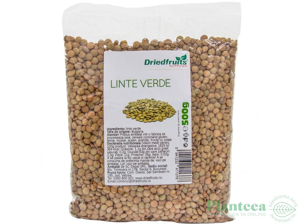 Linte verde boabe 500g - DRIED FRUITS