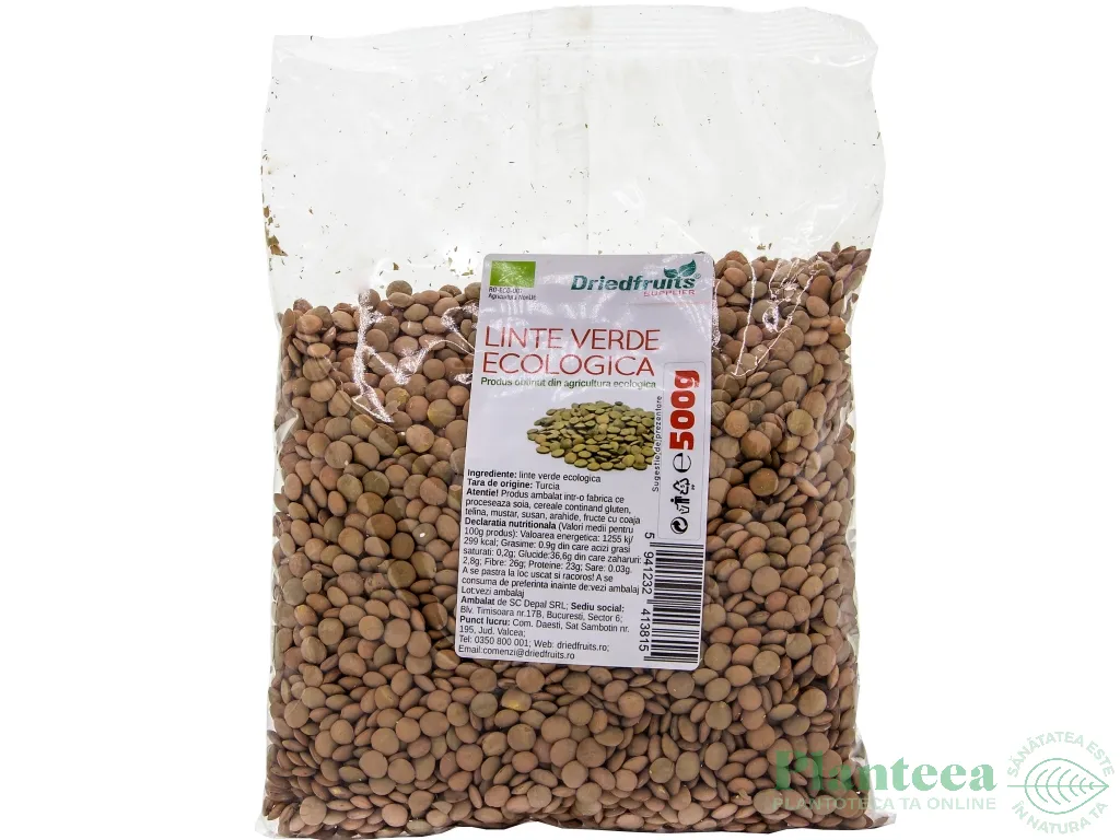 Linte verde boabe eco 500g - DRIED FRUITS