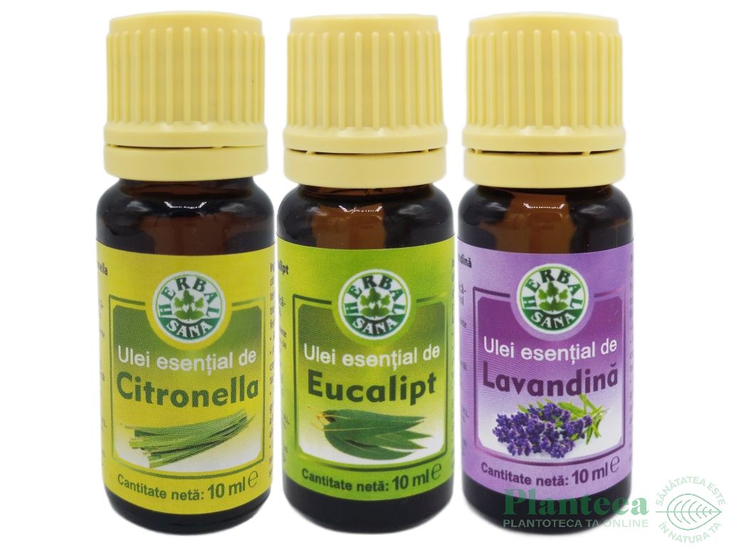 Pachet 3 uleiuri esentiale Repelente contra Insectelor 3x10ml - HERBAL SANA
