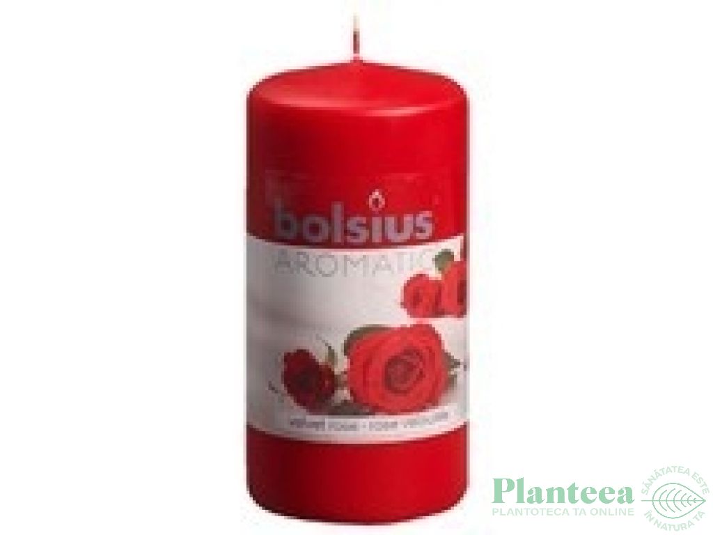 Lumanare parfumata stalp 33h trandafir 260g - BOLSIUS