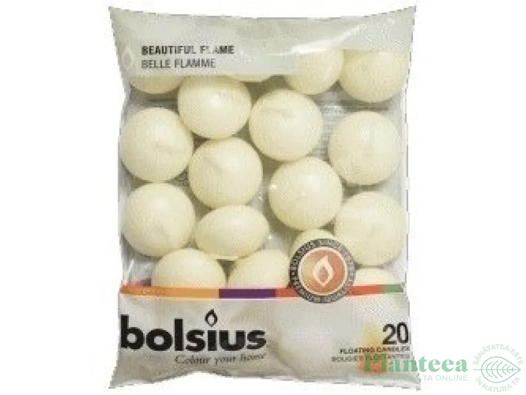 Lumanari plutitoare neparfumate 4,5h crem professional 20b - BOLSIUS