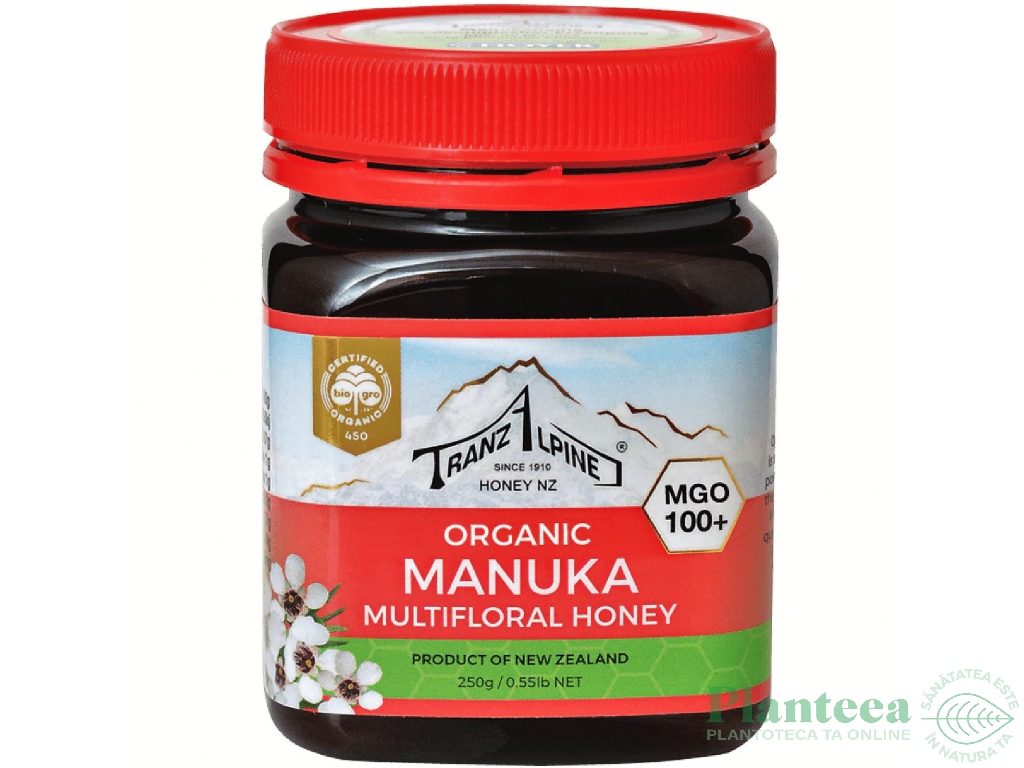 Miere manuka mgo100+ bio 250g - TRANZALPINE