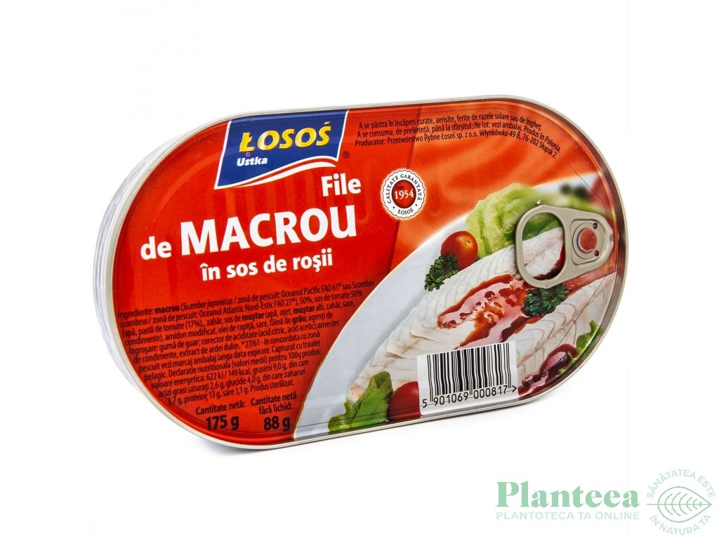 Macrou file in sos tomat 175g - LOSOS