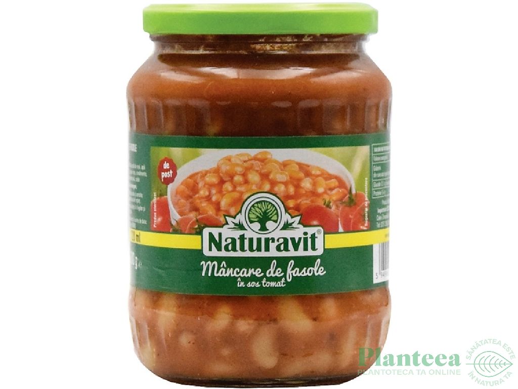 Mancare fasole in sos tomat 720ml - NATURAVIT