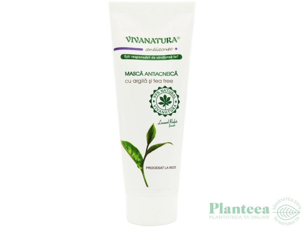 Masca antiacnee argila tea tree 75ml - VIVA NATURA