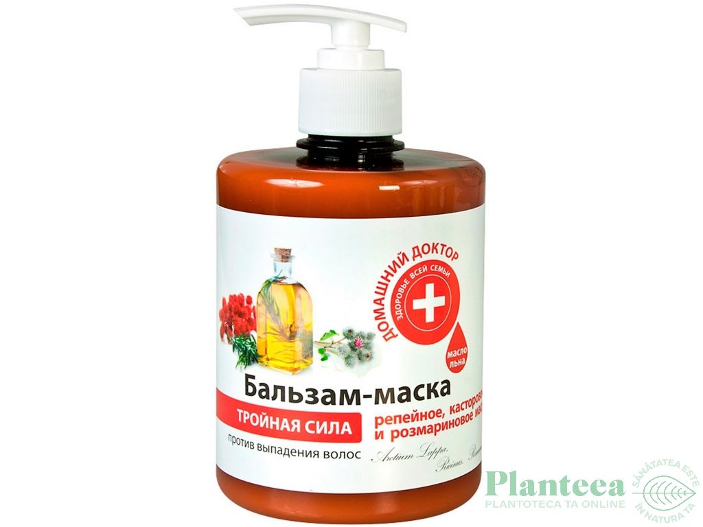 Balsam masca par imp caderii brusture ricin rozmarin 500ml - DR CASEI