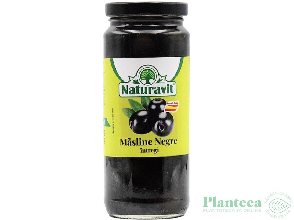 Masline negre intregi in saramura 340g/366ml - NATURAVIT