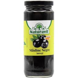 Masline negre intregi in saramura 340g/366ml - NATURAVIT