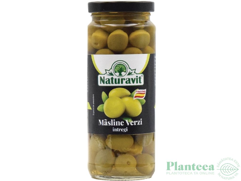 Masline verzi intregi in saramura 340g/366ml - NATURAVIT