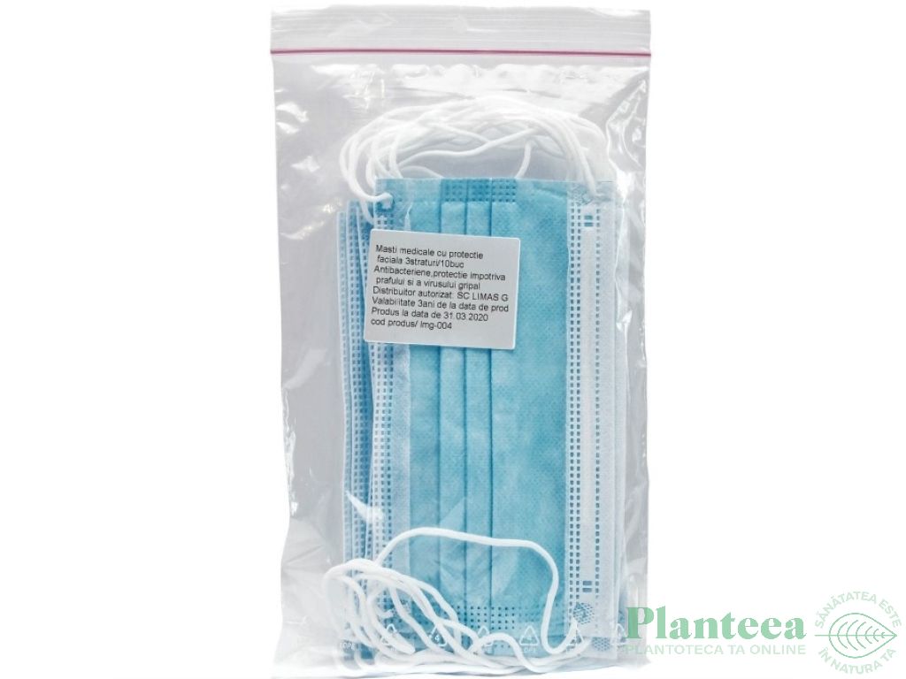 Masti respiratorii 3straturi cu elastic 10b - KMN