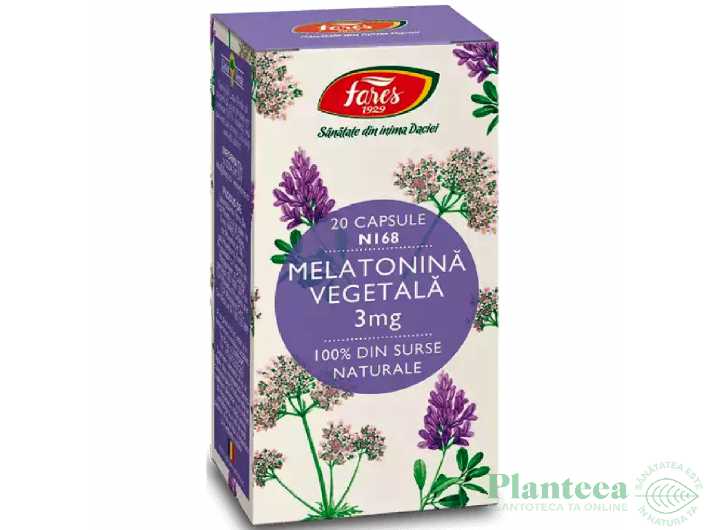 Melatonina vegetala 3mg 20cps - FARES