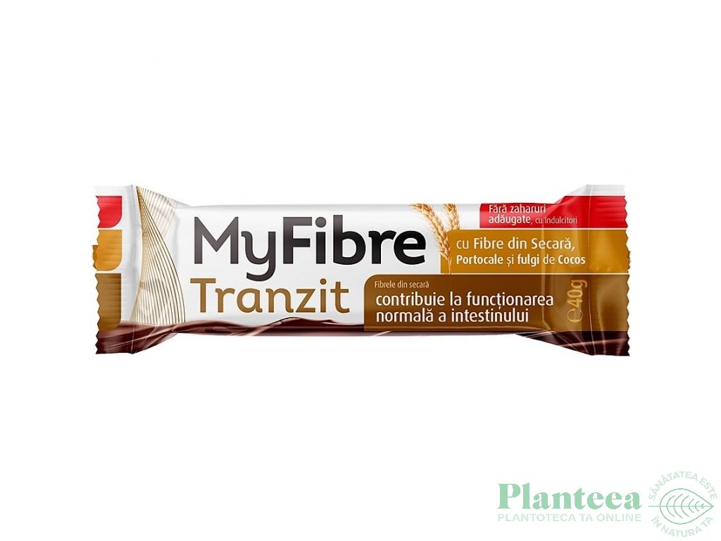 Baton digestiv secara cocos portocale MyFibre Tranzit 40g - FIZICO