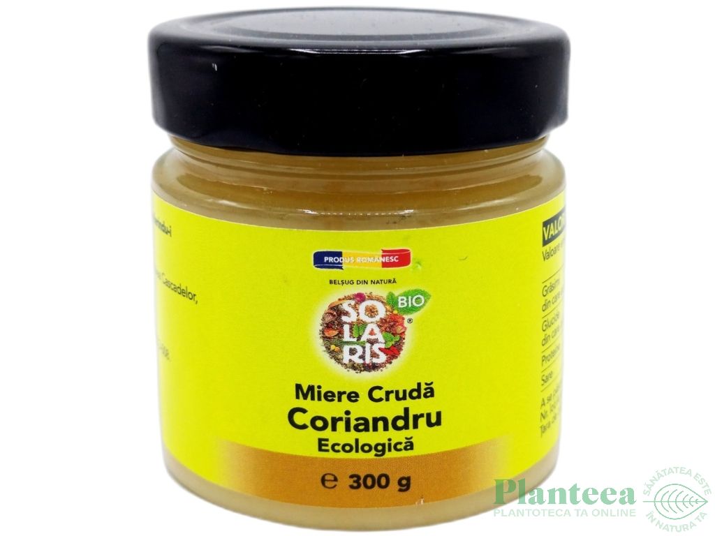 Miere coriandru cruda eco 300g - SOLARIS BIO