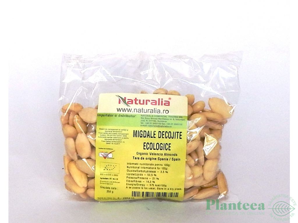 Migdale crude decojite jumatati eco 250g - NATURALIA