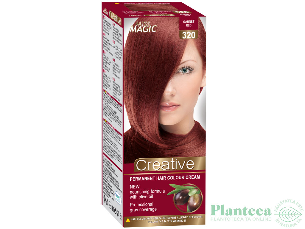 Vopsea par nr320 rosu granat 90g - MISS MAGIC CREATIVE