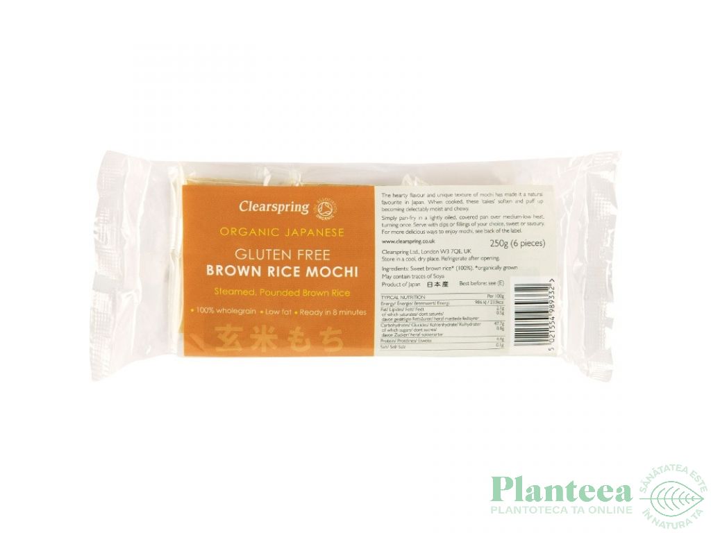 Mochi orez brun fara gluten 6buc eco 250g - CLEARSPRING