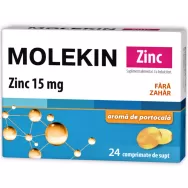 Molekin zinc 15mg portocale fara zahar 24cp - NATUR PRODUKT