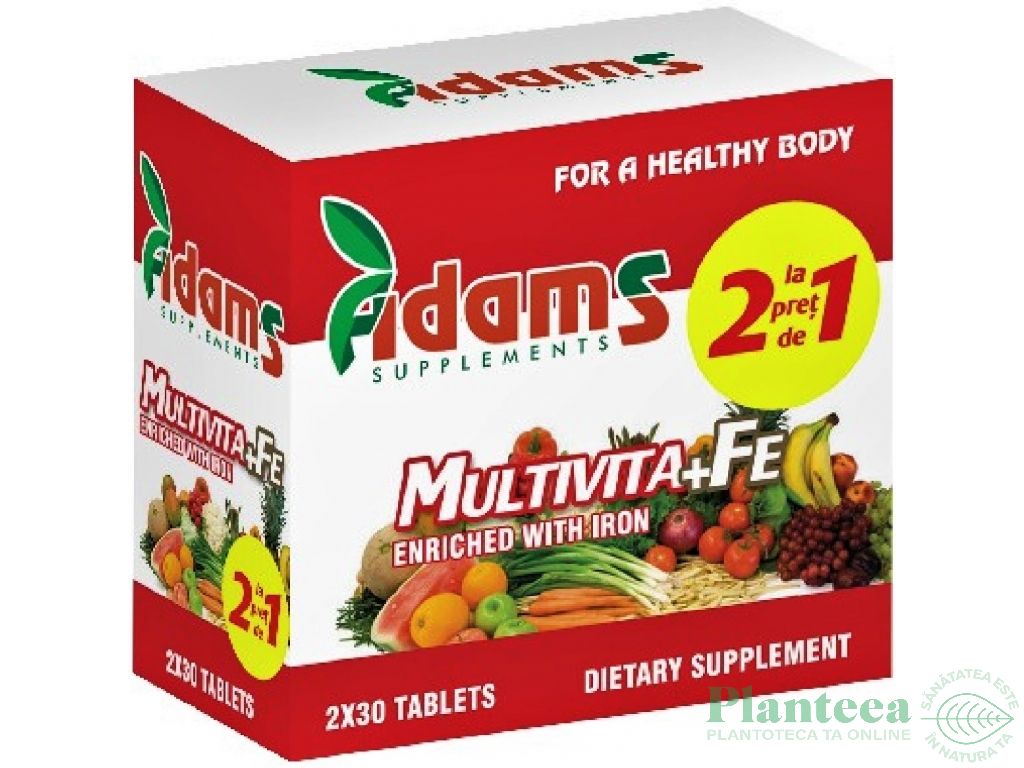 Pachet Multivita Fe 2x30cp - ADAMS