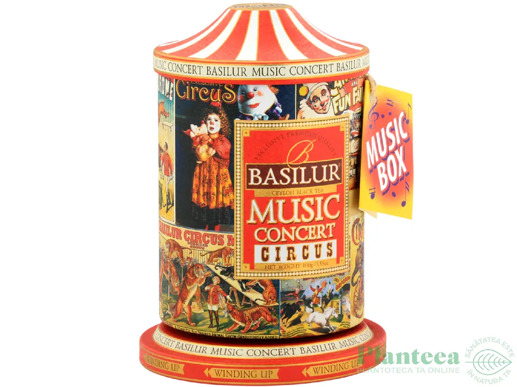 Ceai negru ceylon Music Concert Circus cutie muzicala 100g - BASILUR