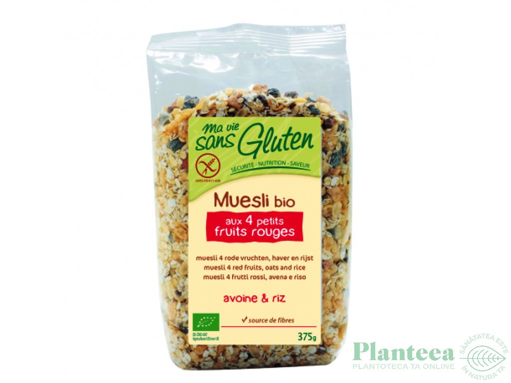 Musli ovaz orez 4fructe rosii eco 300g - MA VIE SANS GLUTEN