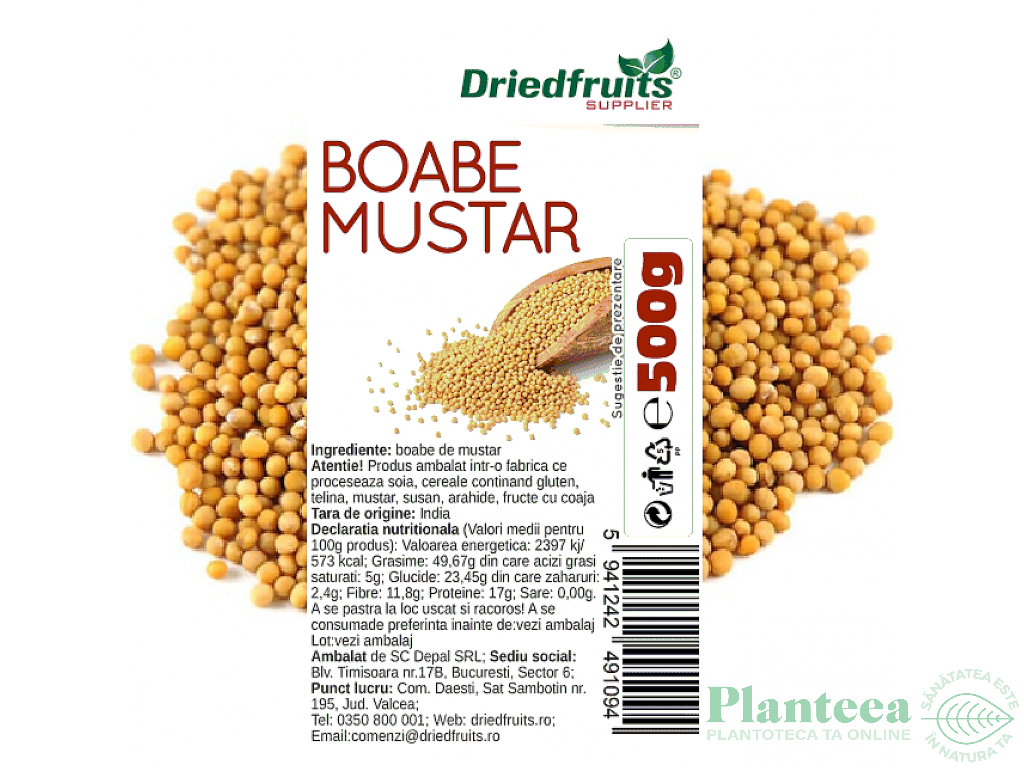 Condiment mustar boabe 500g - DRIED FRUITS