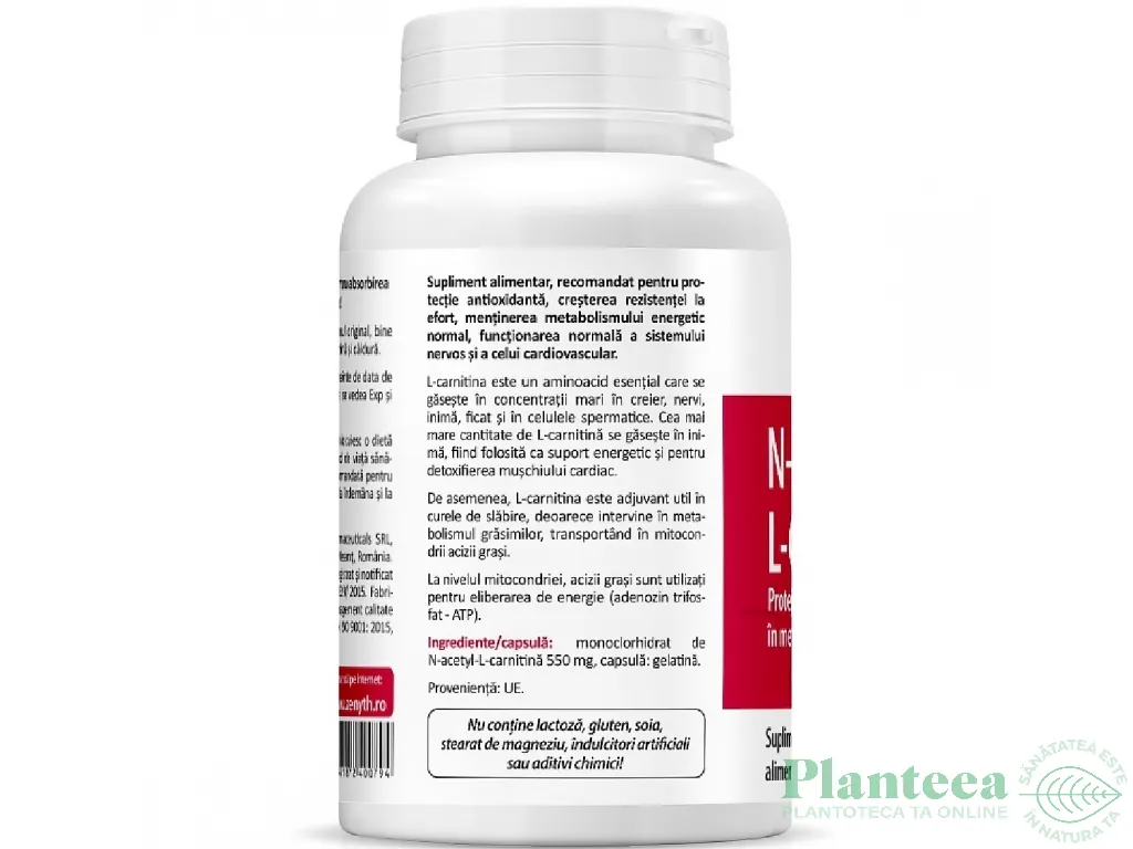 Nacetyl L carnitina 550mg 60cps - ZENYTH