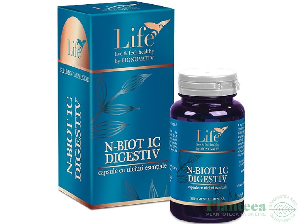 Capsule uleiuri esentiale integrale N~BIOT 1C Digestiv 30cps - LIFE