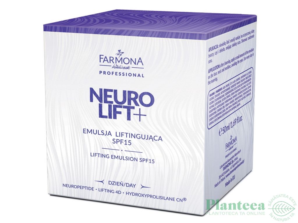 Emulsie zi lifting spf15 profesional Neuro Lift+ 50ml - FARMONA