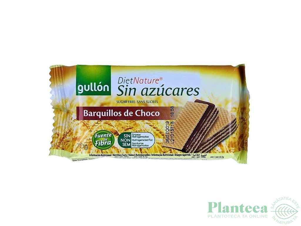 Napolitane crema ciocolata Zero fara zahar 60g - GULLON