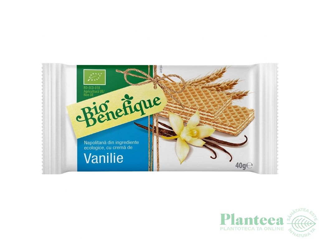 Napolitana crema vanilie eco 40g - BIO BENEFIQUE