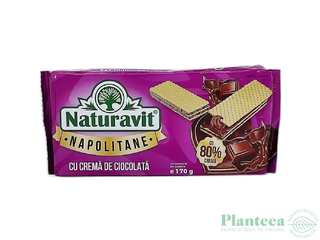 Napolitane crema ciocolata 170g - NATURAVIT