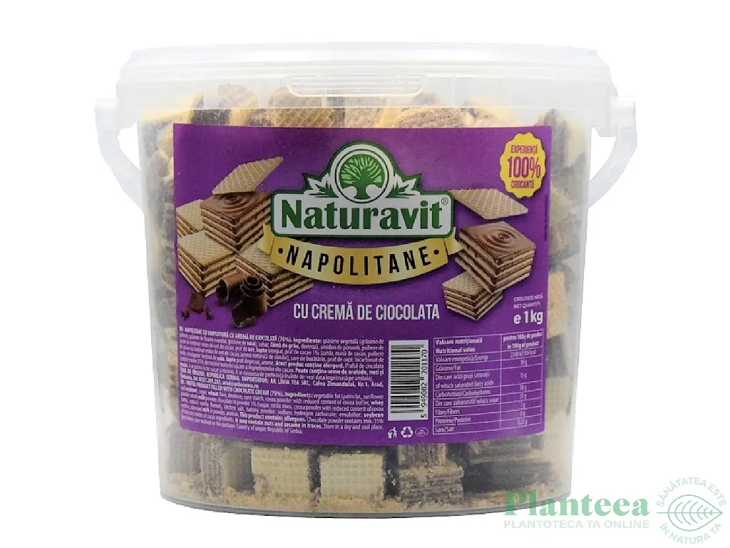 Napolitane crema ciocolata 1kg - NATURAVIT