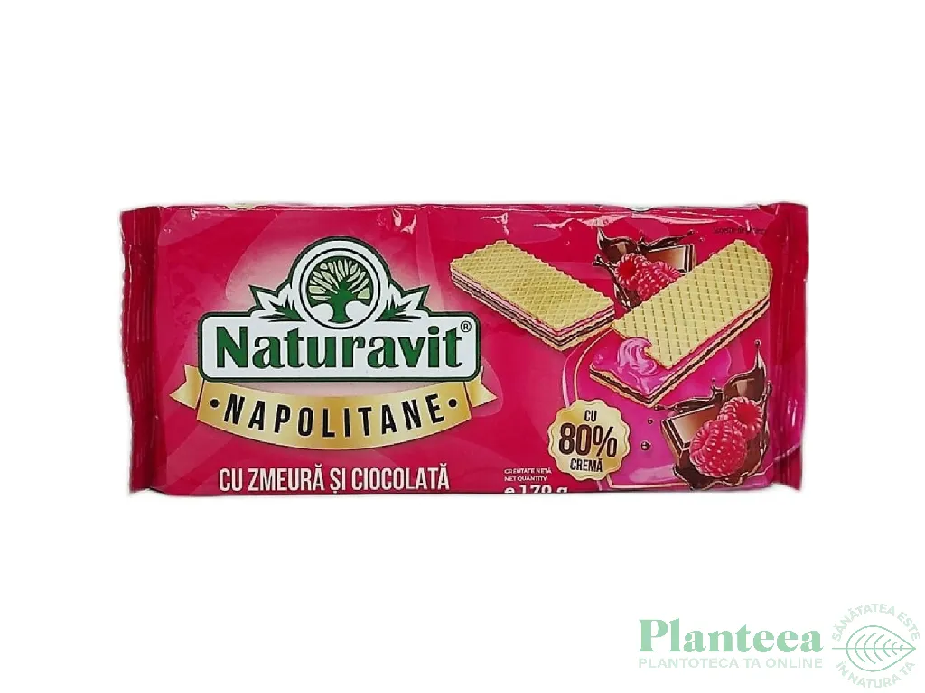 Napolitane crema zmeura ciocolata 170g - NATURAVIT