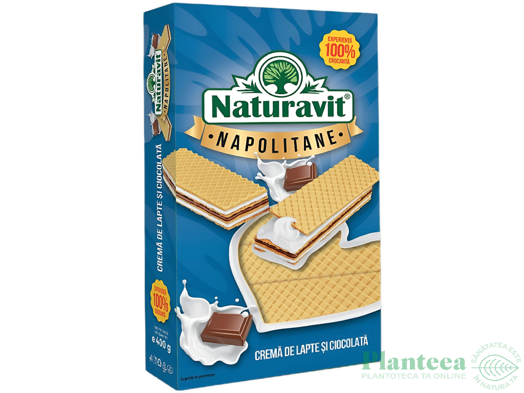 Napolitane crema lapte ciocolata 400g - NATURAVIT