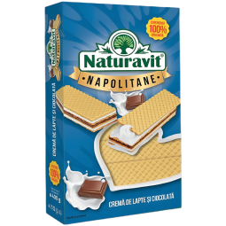 Napolitane crema lapte ciocolata 400g - NATURAVIT