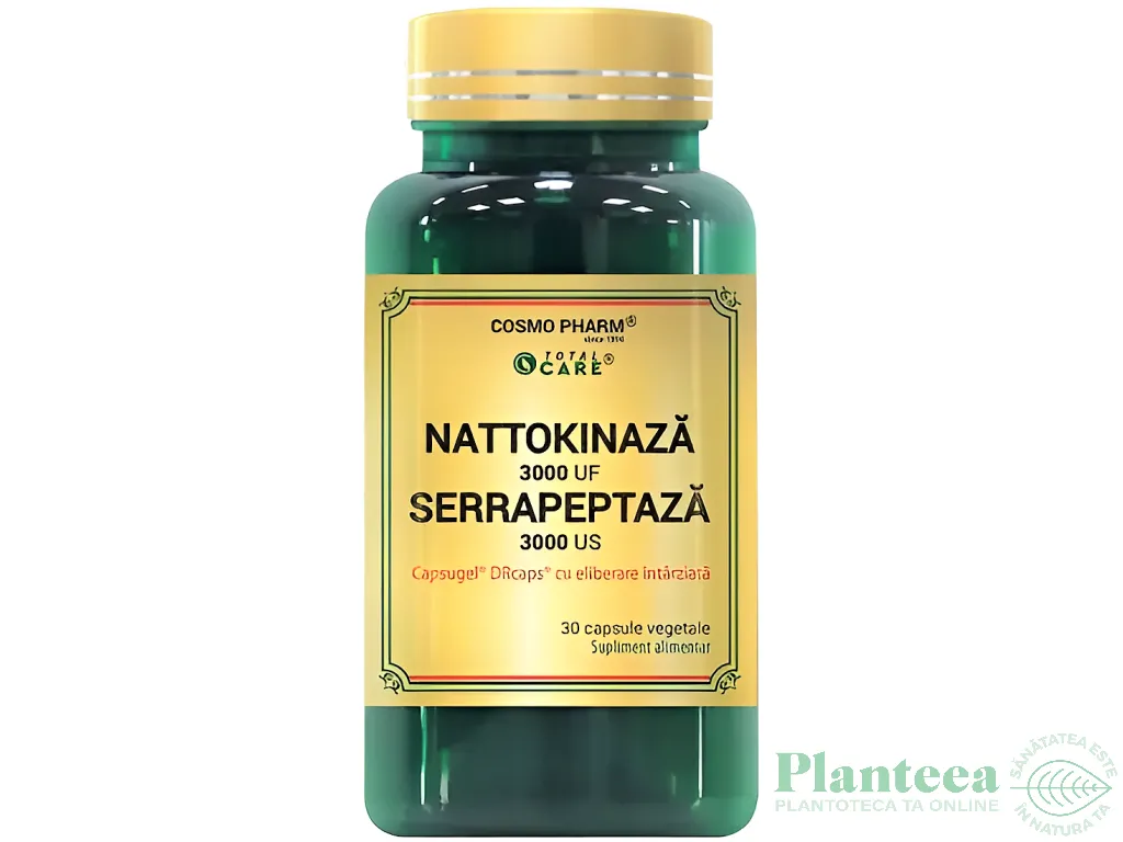 Nattokinaza Serrapeptaza cu eliberare intarziata 30cps - TOTAL CARE