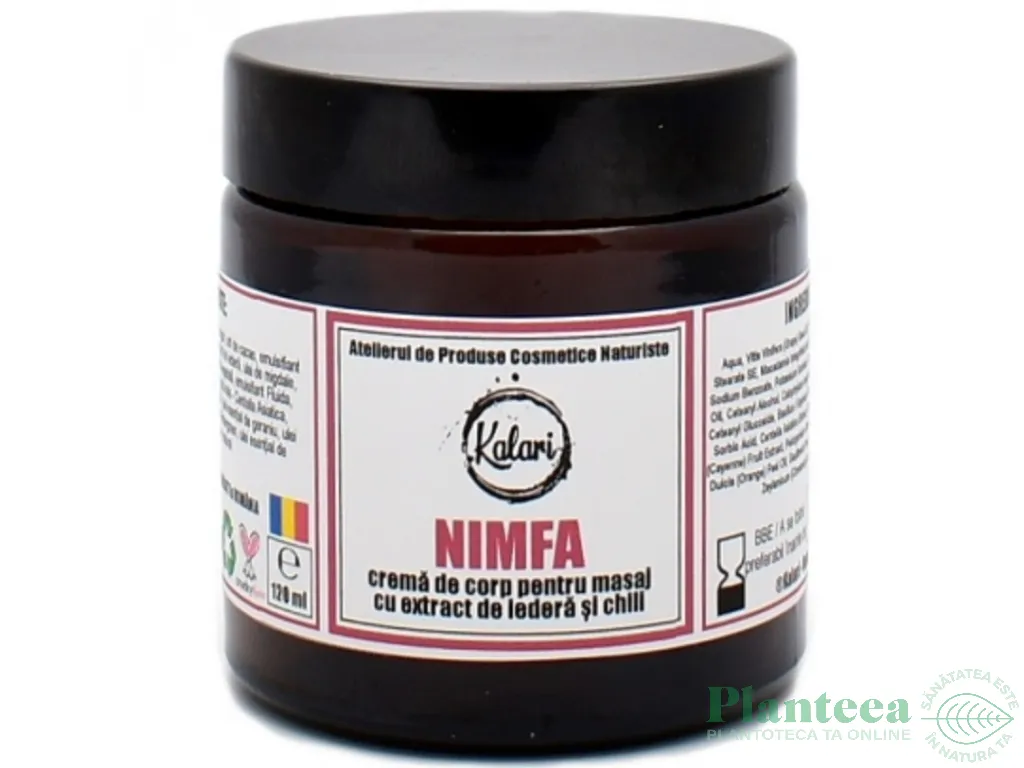 Crema corp efect incalzire iedera chilli Nimfa 120ml - KALARI