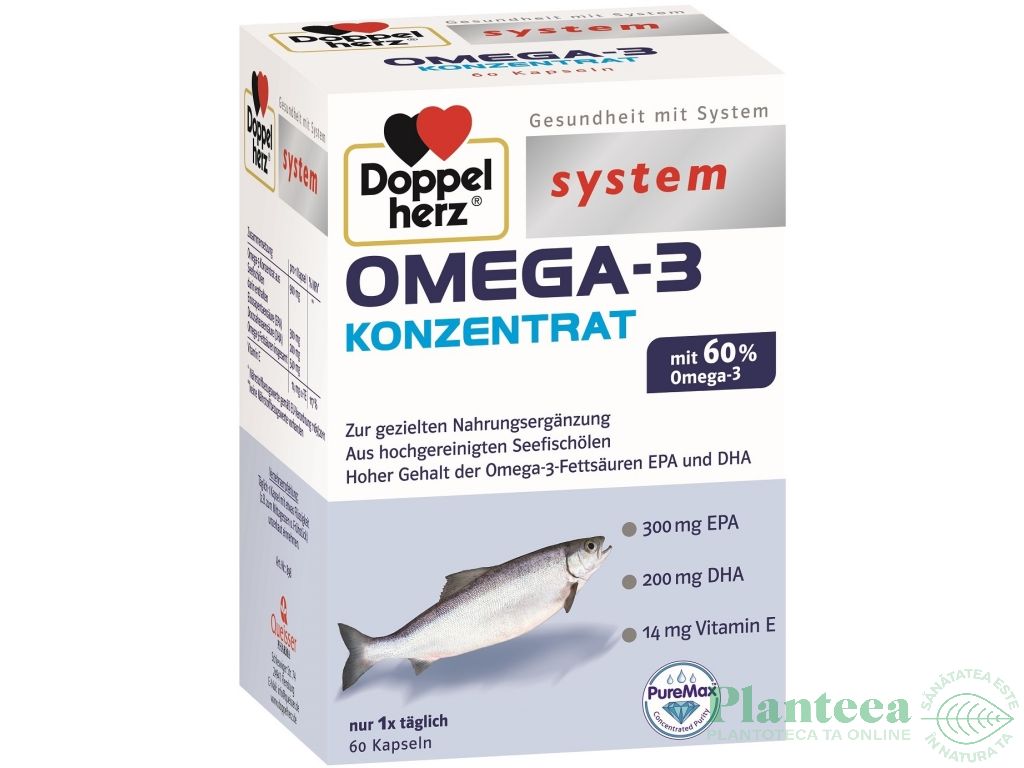 Omega3 concentrat 60cps - DOPPEL HERZ