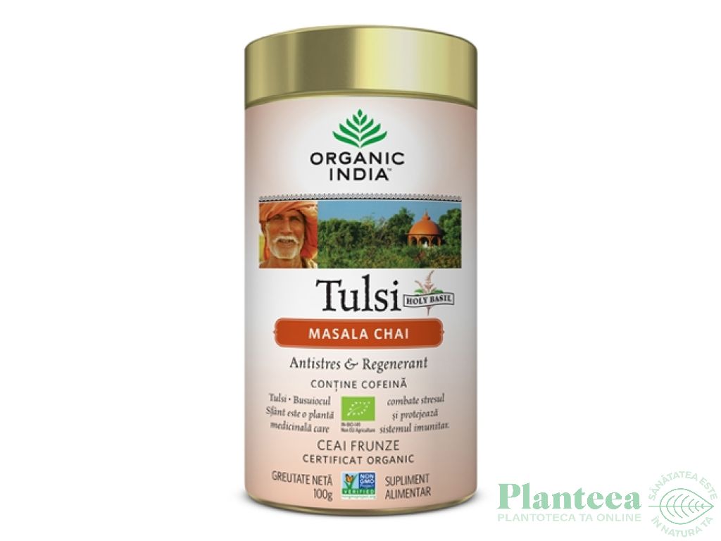 Ceai tulsi masala chai antistres regenerant 100g - ORGANIC INDIA