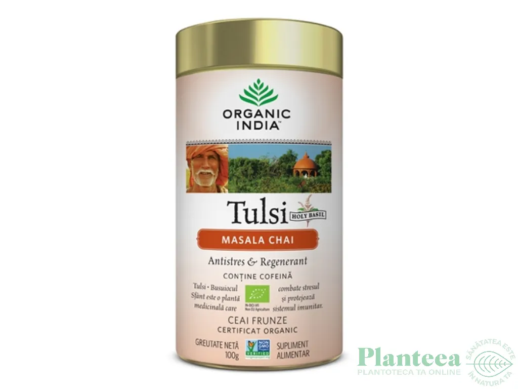 Ceai tulsi masala chai antistres regenerant 100g - ORGANIC INDIA